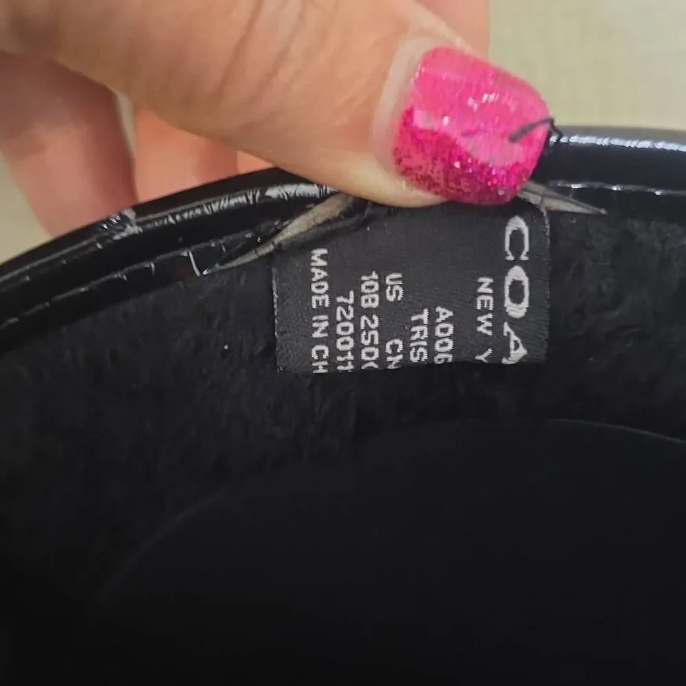 COACH TRISTEE CLASSIC ANIMAL PRINT LACE UP CORSET LOGO RAIN BOOTS, EUC, SZ 10 - Picture 4 of 9